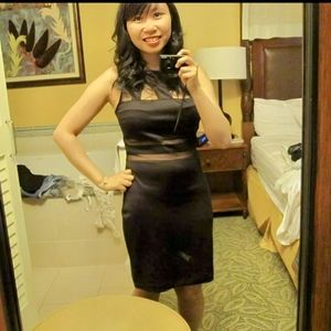 Mystic Black Mesh Cutout Dress